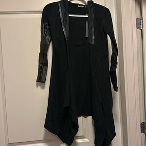 Black hooded cardigan